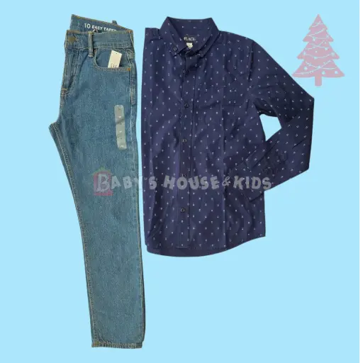 Manga larga y Jeans slim recto, talla 14