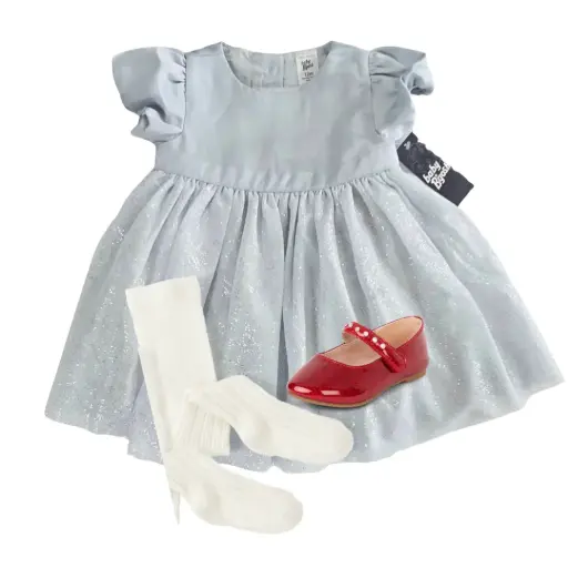 Vestido formales color celeste, talla 12 meses 