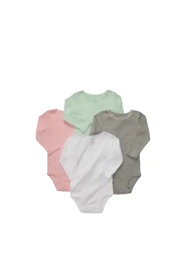 Set 4 Mamelucos manga larga talla 12 meses 