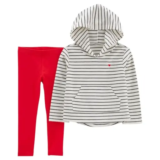 Camisa tipo hoodie y legging, talla 3t 