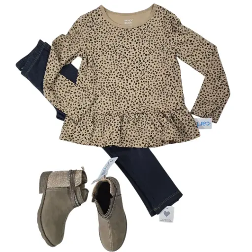 Manga larga de algodón animal print y legging, Talla 3t 