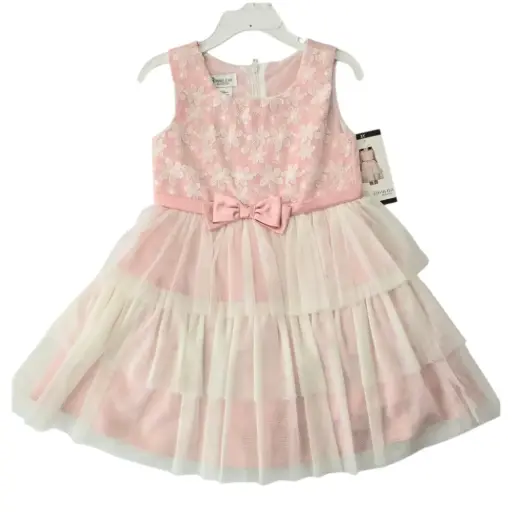 Vestido rosa viejo y tela tul, talla 3t 