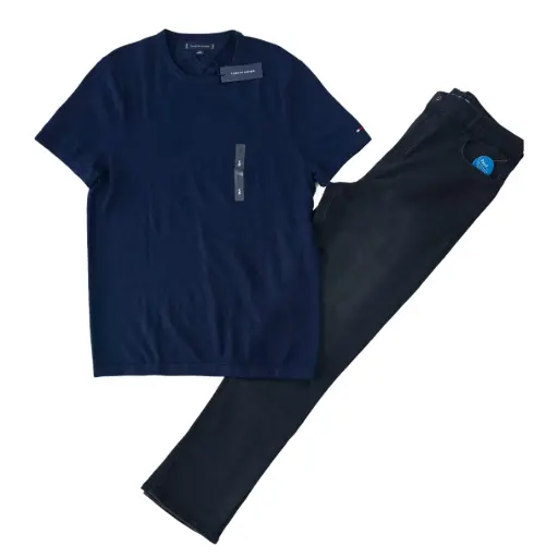 Camisa Tela  (M) y Jean + ancho stretch 18 (equivale a talla 31 adulto) 