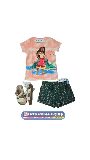 Camiseta de personaje y short stretch con bolsas talla 4t niña
