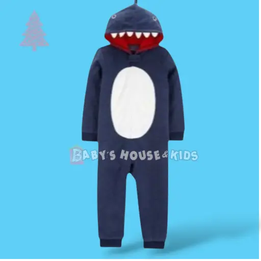 Pijama completa calentita de tiburón, talla 2t  