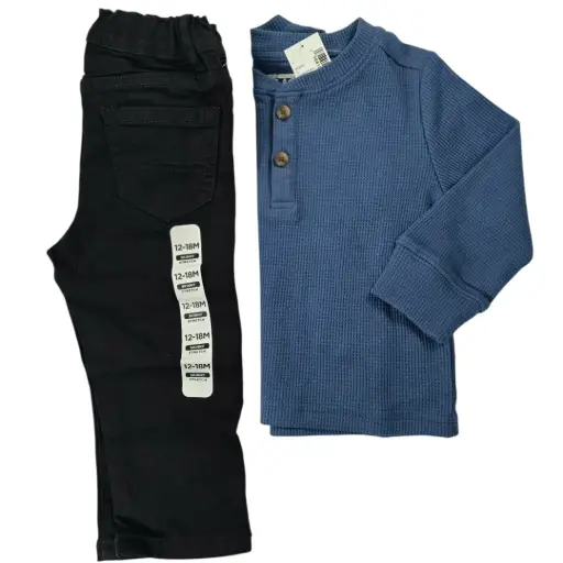 Camisa azul aqua y pantalon formal talla 12 meses