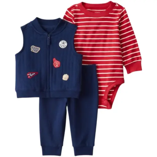 Set calientito de algodón de 3 piezas, talla 18 meses