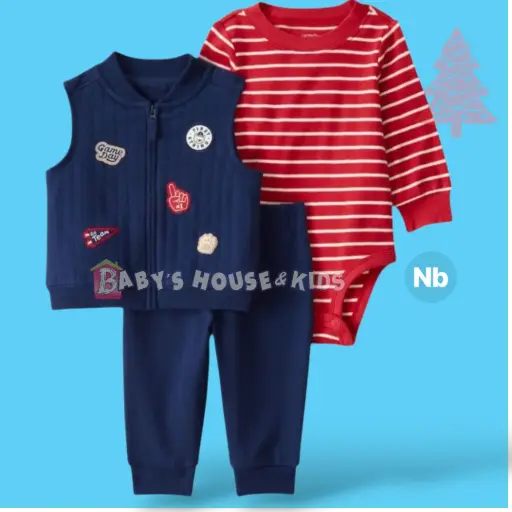 Set calientito de algodón de 3 piezas, talla 18 meses