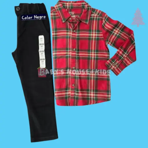 Camisa manga larga y pantalón, talla 4t 