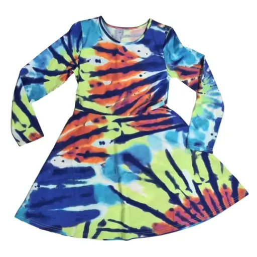 Vestido manga larga de algodón, talla 8 