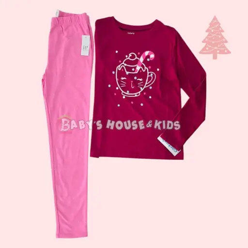 Manga larga y legging con brillos, talla 8 