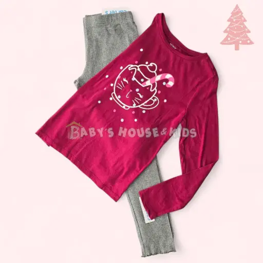 Camiseta manga larga y legging de temporada☃️, talla 14