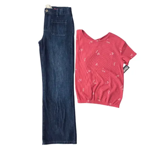 Blusa 🌸 y  Jeans ancho, talla 14