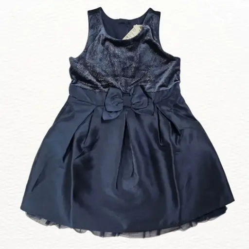 Vestido de fiesta, azul marino, talla 5t 