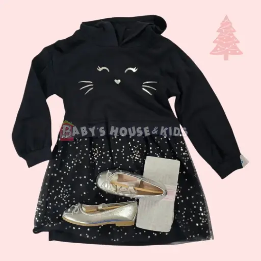 Vestido con dibujo de gatito talla 5t