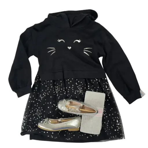 Vestido con dibujo de gatito talla 5t