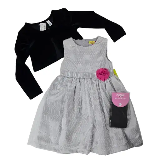 Vestido formal color gris, talla 5t