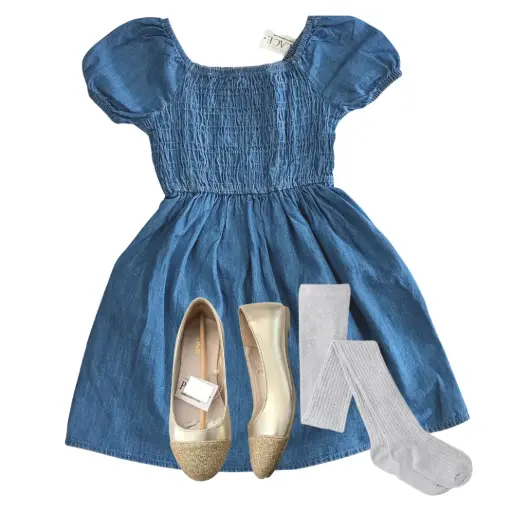 Vestido azul casual, talla 5