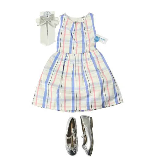 Vestido casual cuadriculado, talla 5t