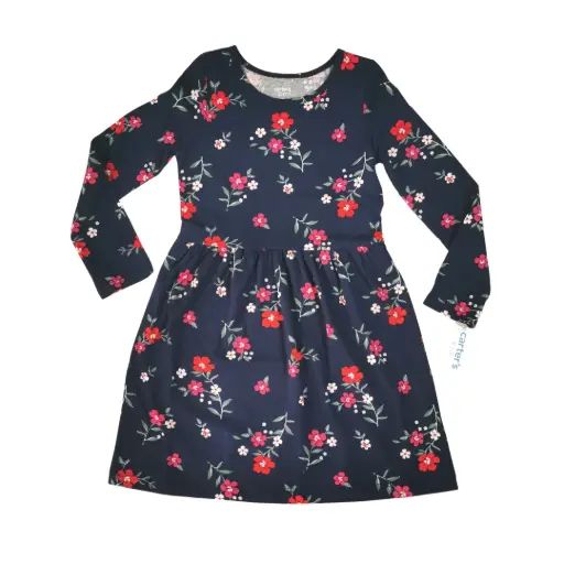 Vestido manga larga de algodón, talla 5