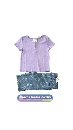 Camiseta Stretch y Short largo talla 5t niña