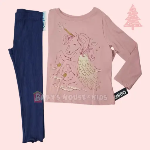 Manga larga de algodón y legging, talla 5t 