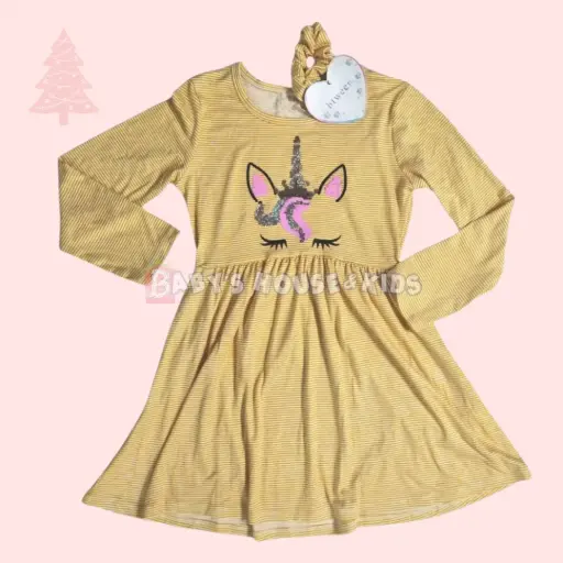 Vestido stretch unicornio, talla 6