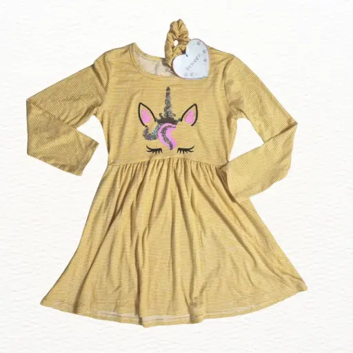Vestido stretch unicornio, talla 6