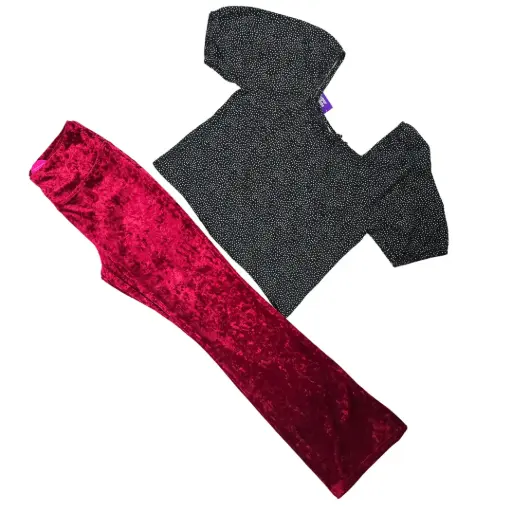 Camisa talle corte  y pantalon rojo talla 20