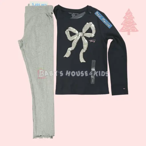 Manga larga de algodón con lentejuelas y legging, talla 7 