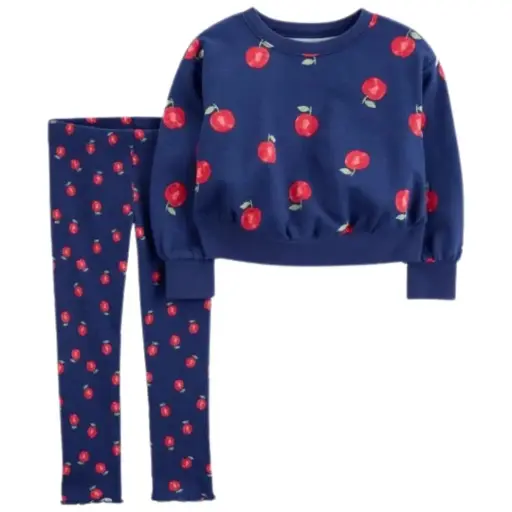 Suéter y buzo azul marino y manzanas, talla 4t 