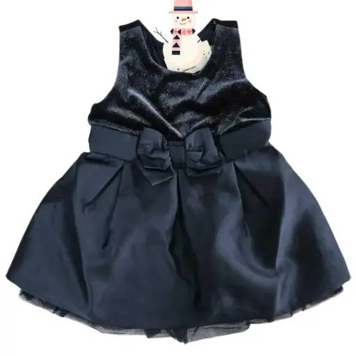 Vestido azul marino con forro interior, talla 3t 