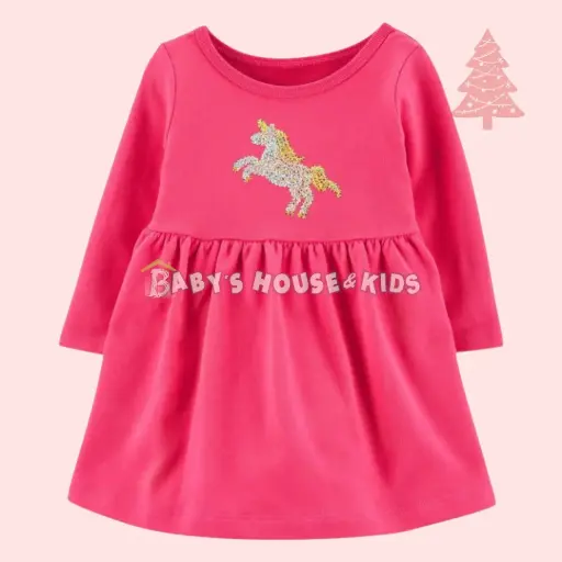 Vestido tela gruesa y de algodón 🦄 talla 9 meses