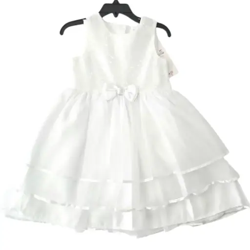 Vestido blanco, con forro interior, para ocasiones especiales, talla 3t 