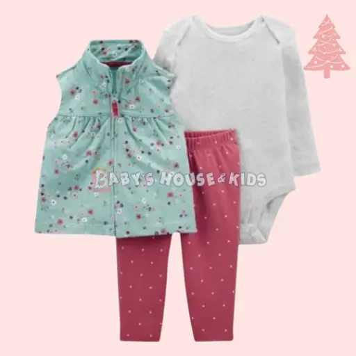 Set 3 piezas con chaleco talla 9 meses