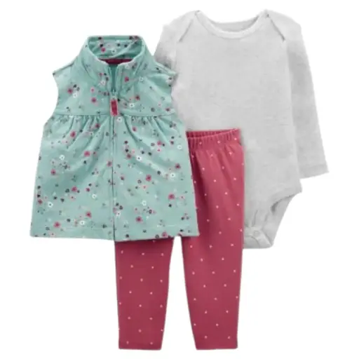 Set 3 piezas con chaleco talla 9 meses