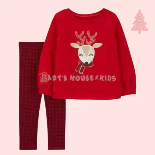 Suéter navideño y jegging, talla 3t 