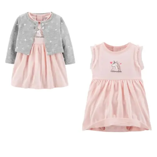 Vestido y sweater ligero en 9 meses