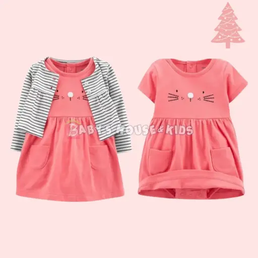 Vestido y sweater de algodón talla 9 meses