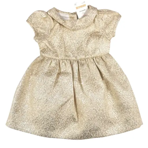 Vestido dorado para fiesta, talla 3 meses