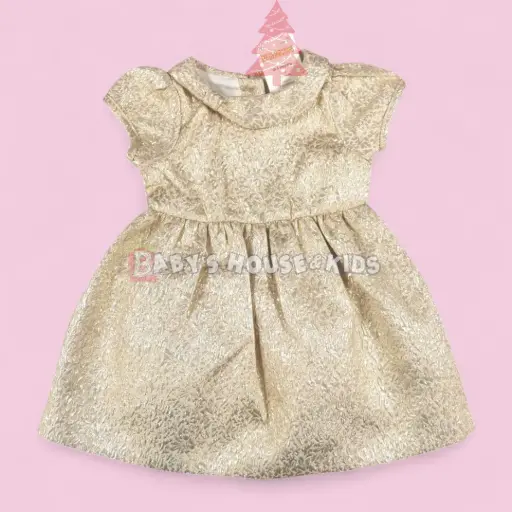 Vestido dorado para fiesta, talla 3 meses